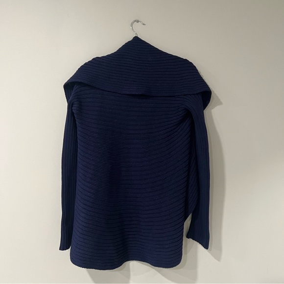 Ralph Lauren Black Label Cotton Ribbed Circle Cardigan Sweater S - Picture 4 of 5